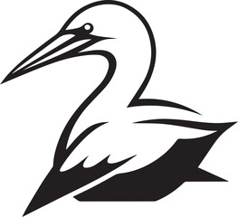 Gannet vector silhouette illustration
