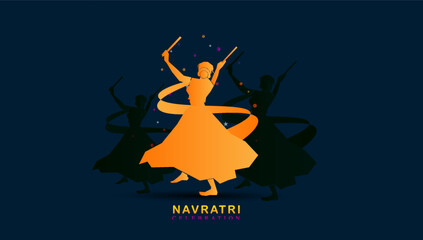 Abstract Dandiya night celebration on navratri.vector illustration