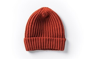 Winter Hat Isolated, Knitted Cap, Color Winter Hat, Sports Cap, Knit Beanie on White Background Flat Lay