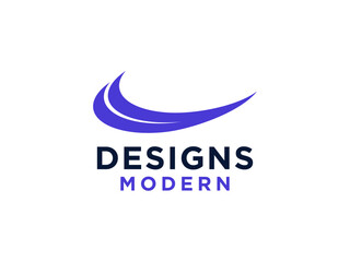 Abstract Line Waves Business Logo. Flat Vector Logo Design
