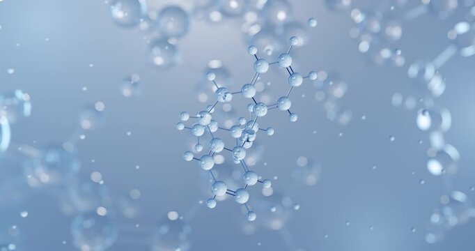 Nortriptyline, rotating 3D model of antidepressant, seamless looped video, molecular structure with selective focus