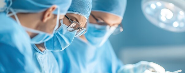 Surgeon and team performing heart surgery in sterile operating room, life-saving procedures, medical teamwork
