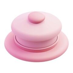 Pink Circular Platform with a Rounded Top