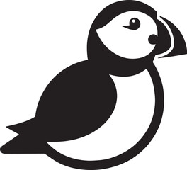 Puffin vector silhouette illustration