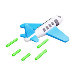 airplane 3d render icons