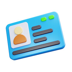 id card 3d render icons