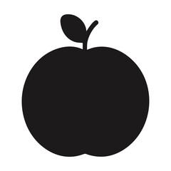 Black and white apple silhouette. Vector illustration