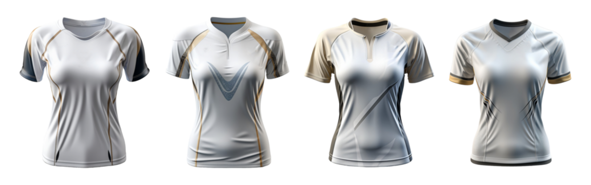 women's sports t-shirt mockup template set with front view, generated ai