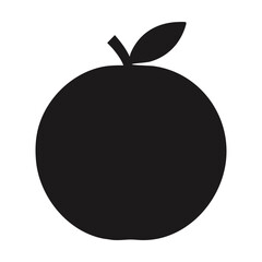 Black and white apple silhouette illustration. Vector illustration