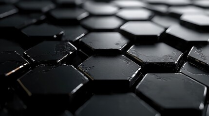 Fototapeta premium 3D abstract hexagonal grid with depth effect, futuristic design