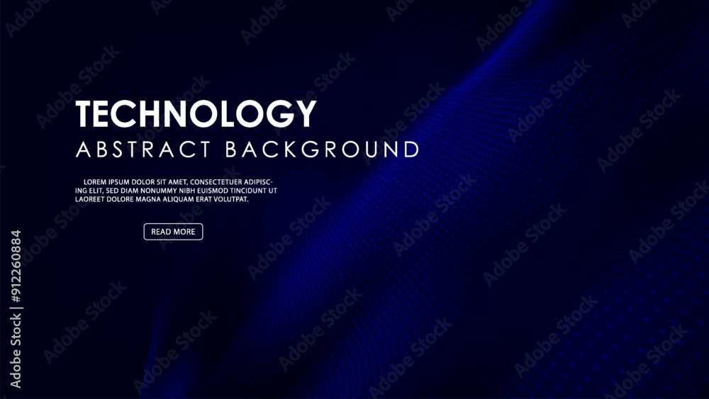 Poster data science learning machine. futuristic wave dots with concept big data. technology blue backgroun