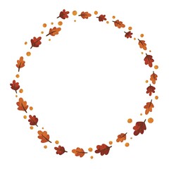 Abstract oak leaves with orange color bubble watercolor for decoration on Autumn and Thanksgiving festival.