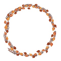 Abstract fern leaves and autumn leaves watercolor for decoration on Autumn and Thanksgiving festival.