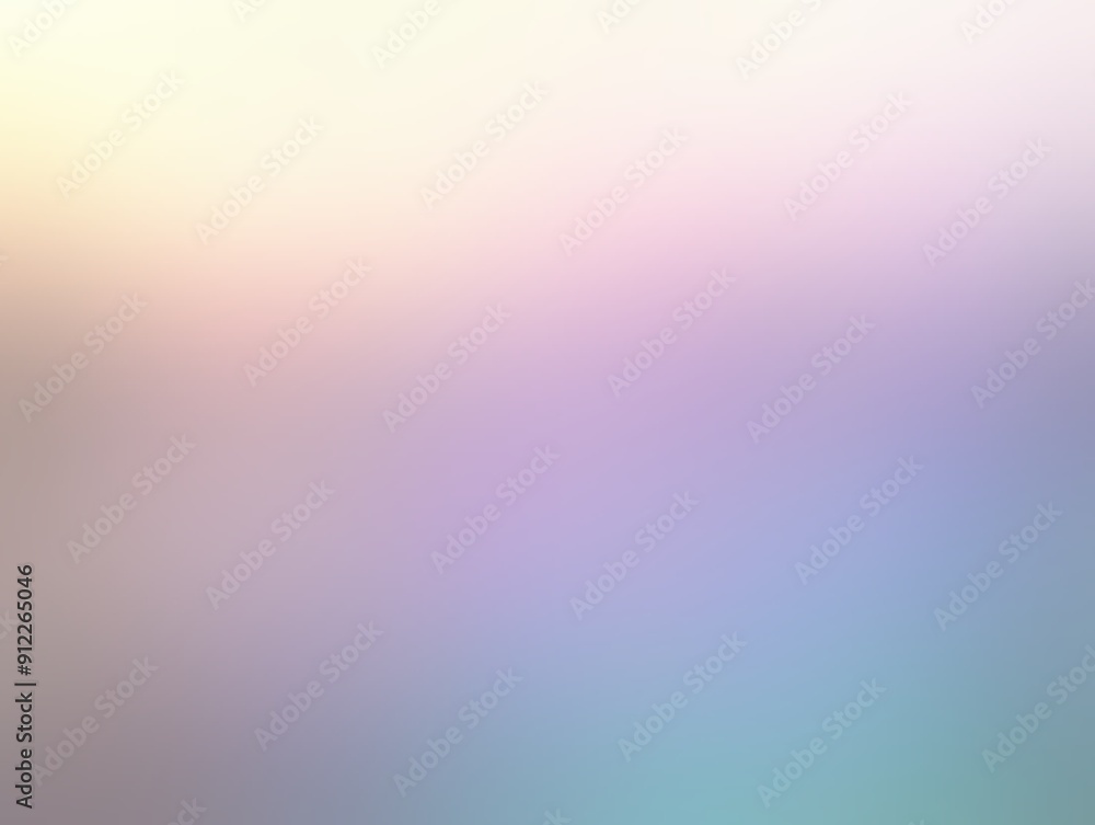 Wall mural Iridescent lilac color blur background. Light blue pink yellow gradient. Pastel spectrum abstract graphic.