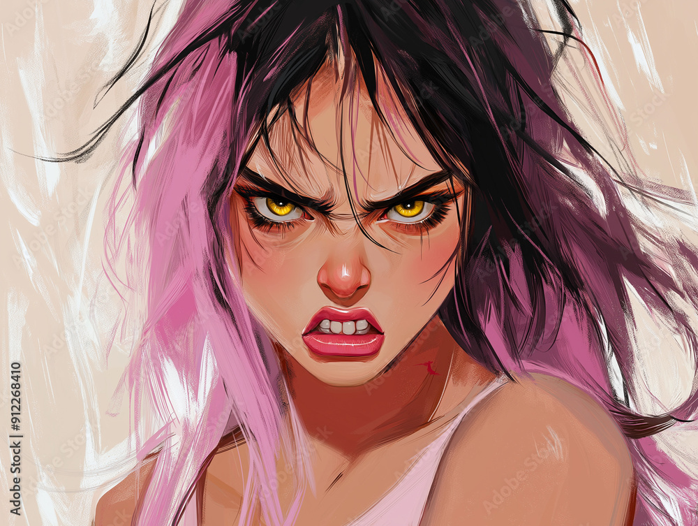 Wall mural Angry girl