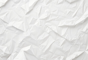 Naklejka premium Crumpled White Paper Texture with Subtle Creases and Folds, white texture background