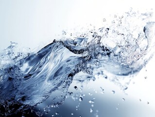 3D abstract waves crashing, powerful and dynamic