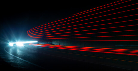 light trails in tunnel