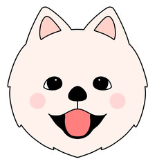 강아지 포메라니안 일러스트