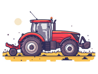 Fototapeta premium Tractor. Vector illustration. Isolated on white background