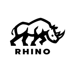 Obraz premium Wild rhinoceros logo.