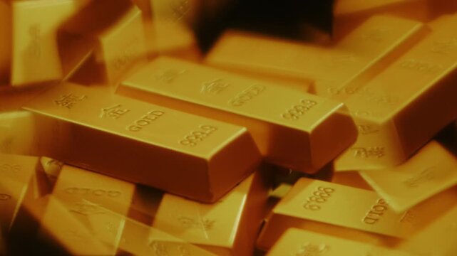 gold ingot money bank storage investment market bank safe deposit close up