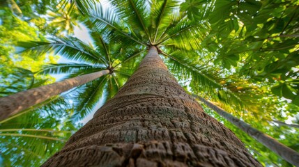 Fototapeta premium Palm Tree Canopy Lush Green Foliage