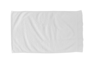 White cotton towel mock up fabric rectangular size wiper png isolated on transparent background flat lay top view for hand towel and face cloths mockup template