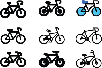 Obraz premium stylish bike icon set design