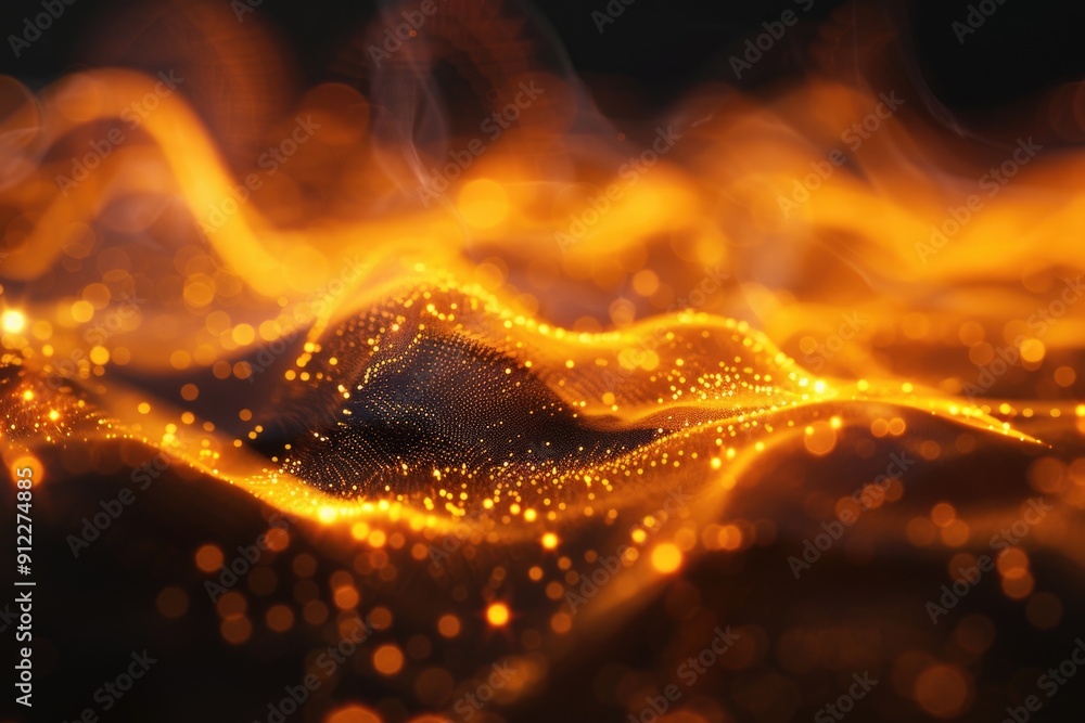 Poster A blurred image of a gold background perfect for abstract designs and backgrounds