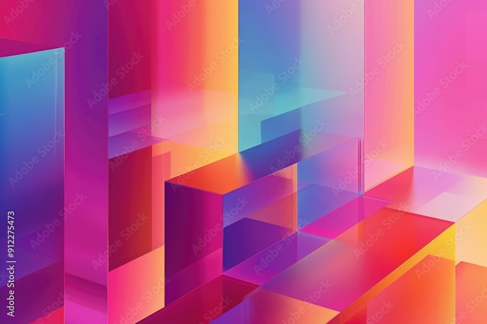 Poster colorful abstract design with squares and rectangles