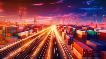 Obraz premium Global business of Container Cargo