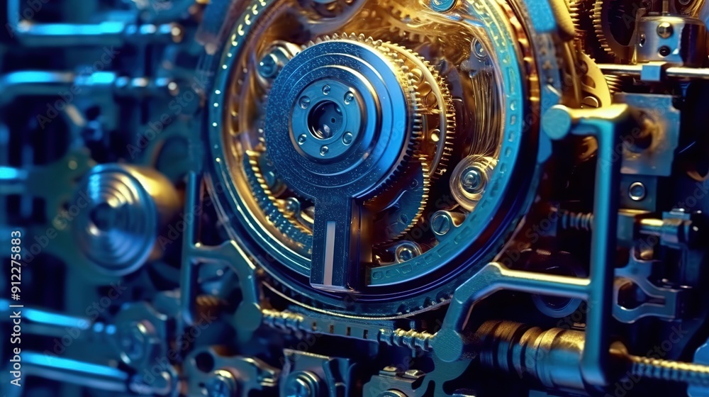 Aufkleber old technology and new using computer circuits and old machine cogs