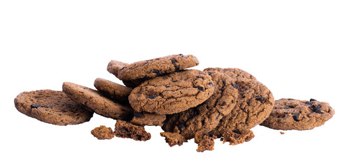 delicious chocolate chip cookie isolated