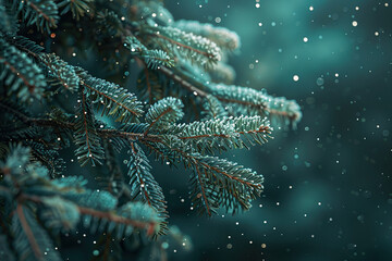 Christmas greeting card with bright winter holiday composition and New Year background