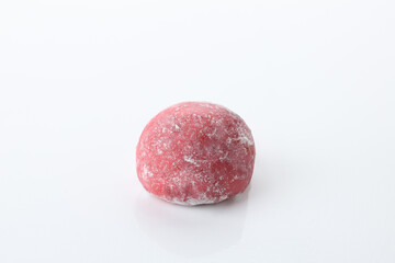 Japanese Pink Mochi Isolated on White Background