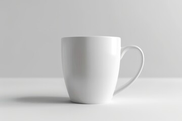 Obraz premium A White Ceramic Mug on a White Surface