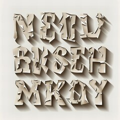 Eclectic Newspaper Clipping Style Letters with Torn Edges