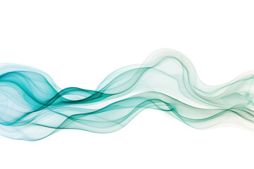 Naklejka premium Abstract turquoise and white waves against a white transparent background.