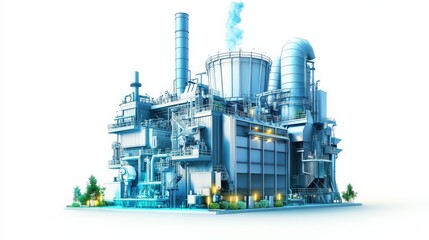 Obraz premium A modern power plant featuring advanced technology and energy production equipment, exemplifying industrial innovation.