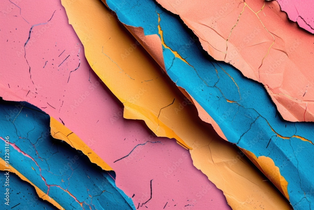 Aufkleber A close-up shot of a piece of paper with colorful paint on it, perfect for artistic or creative projects