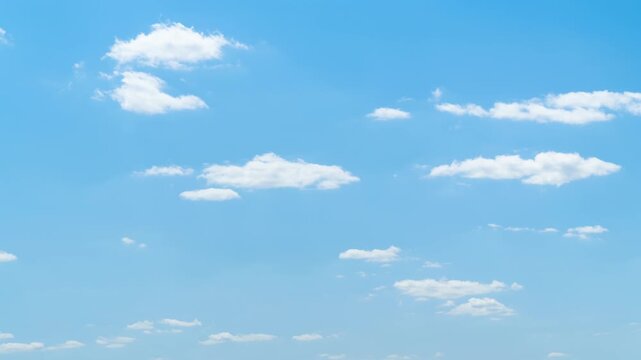 beautiful blue sky with soft white clouds timelapse for abstract background
