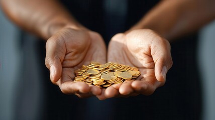 Close-up of hands holding crude oil, symbolizing increased production, oil prices, energy resources, market dynamics