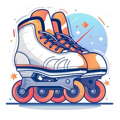 Inline Skates with Orange and Blue Accents