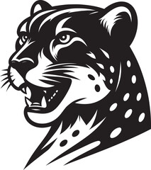 Cheetah Silhouette isolated on white background Minimalist cheetah vector shape icon