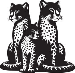 Cheetah Silhouette isolated on white background Minimalist cheetah vector shape icon