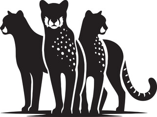 Cheetah Silhouette isolated on white background Minimalist cheetah vector shape icon