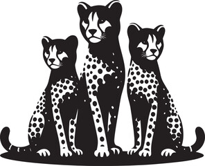 Cheetah Silhouette isolated on white background Minimalist cheetah vector shape icon