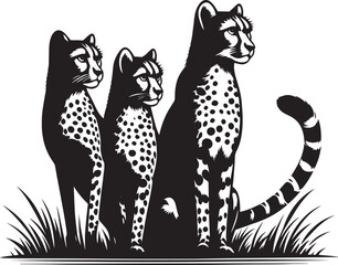 Cheetah Silhouette isolated on white background Minimalist cheetah vector shape icon