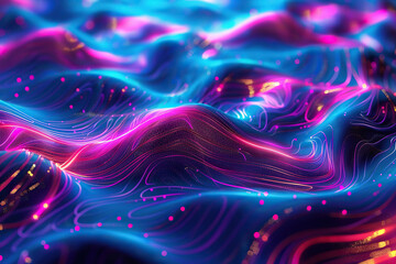 Fototapeta premium Beautiful texture surface neon wave, design natural abstract background